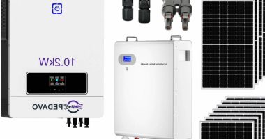 Kit Panouri Fotovoltaice Cu Invertor 10kw 20 Panouri Si Acumulator Lifepo4 15kw